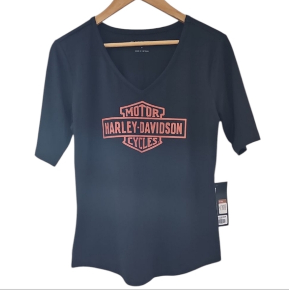 Harley-Davidson Tops - Harley-Davidson Women’s Black Tee NWT Sz M 03 Back Graphic Biker Babe Moto Style
